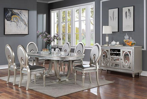 CATHALINA Oval Dining Table, Silver Dining Table FOA East