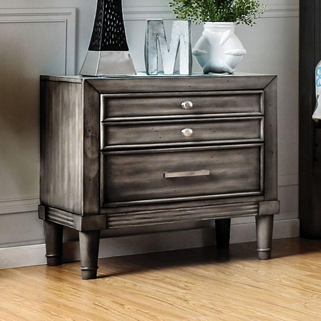 DAPHNE Gray Night Stand Nightstand FOA East