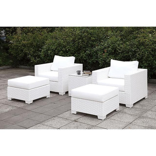 Somani 2 Chairs + 2 Ottomans + End Table Outdoor Seating Set FOA East