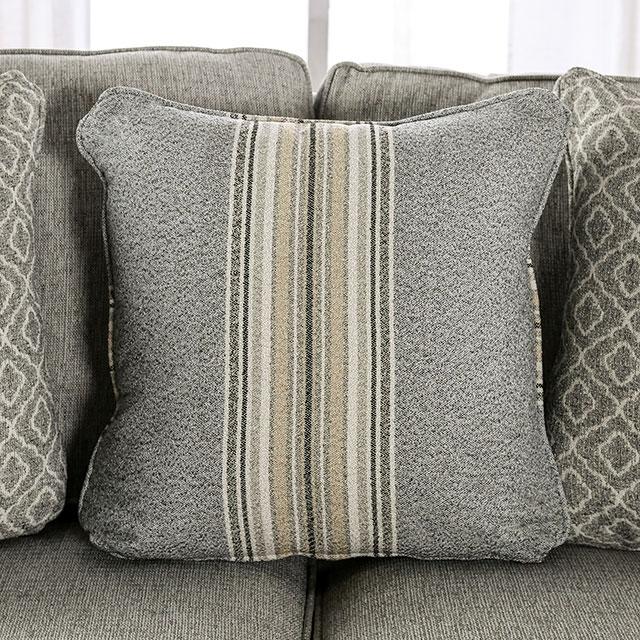 STEPHNEY Loveseat, Gray/Gold Loveseat FOA East