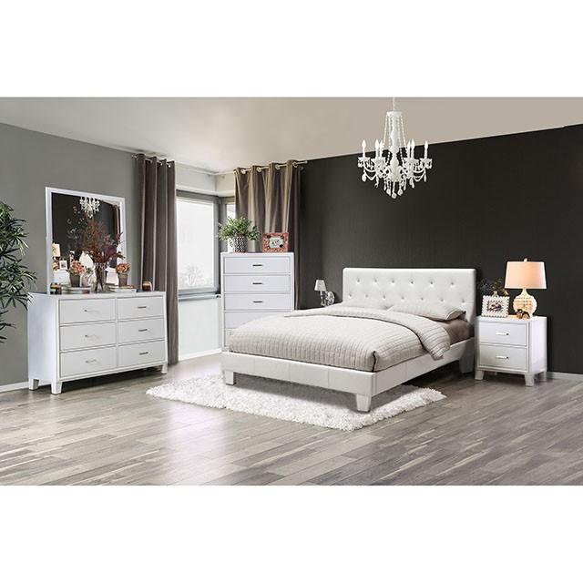 Velen White Cal.King Bed Bed FOA East