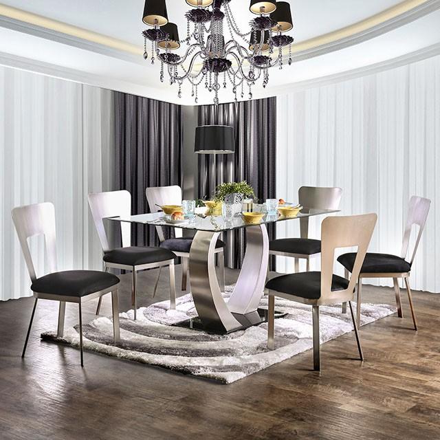 NOVA Silver/Black Dining Table Dining Table FOA East