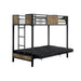 CLAPTON Black Twin Bed w/ Futon Base Bed FOA East