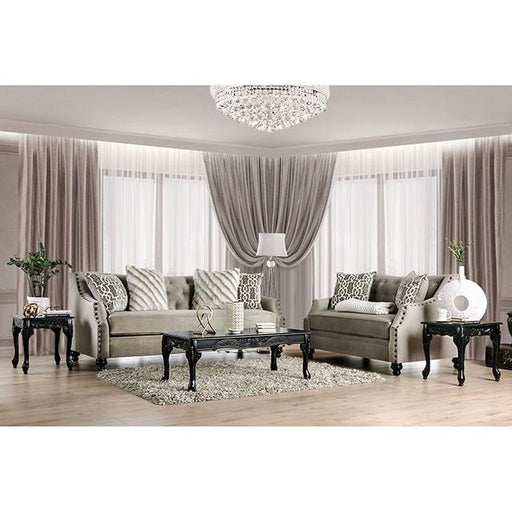 Ezrin Light Brown Love Seat Loveseat FOA East