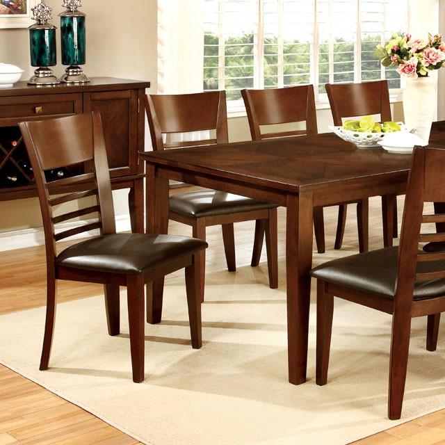 HILLSVIEW I Brown Cherry 78" Dining Table w/ 18" Leaf Dining Table FOA East