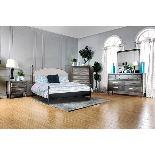 SINEAD Gun Metal/Beige Twin Bed Bed FOA East