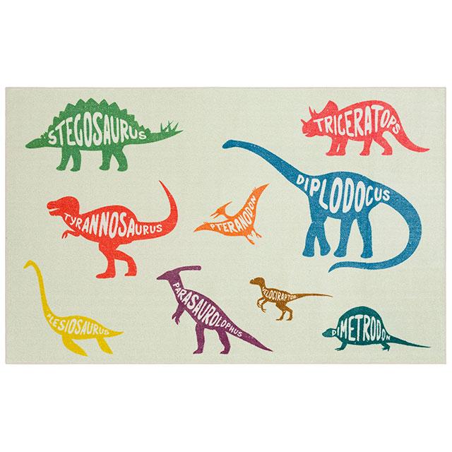 BARON 5' X 8', Area Rug, Dinos, Multi/Beige Rug FOA East