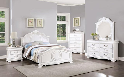 ALECIA Twin Bed, White Bed FOA East