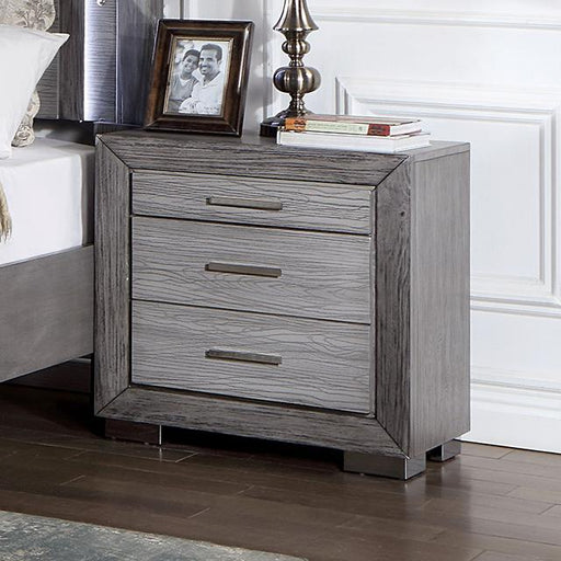 RAIDEN Night Stand w/ USB, Gray Nightstand FOA East