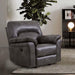 JOSIAS Glider Recliner, Dark Gray Leatherette Recliner FOA East