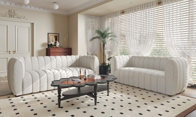 AVERSA Loveseat, Off-White Loveseat FOA East