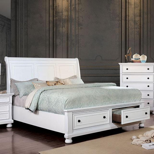 Castor White Cal.King Bed Bed FOA East