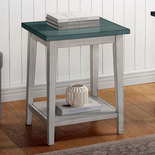 BANJAR Side Table, Antq. Teal End Table FOA East