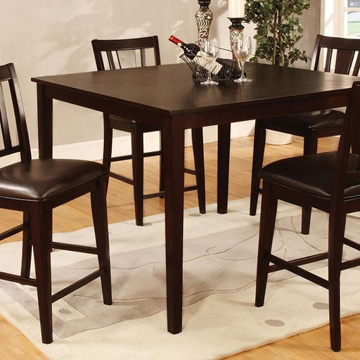 Bridgette II Espresso 5 Pc. Square Counter Ht. Table Set Dining Room Set FOA East