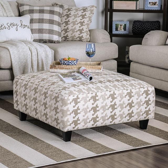 Christine Light Gray/Pattern Ottoman Ottoman FOA East