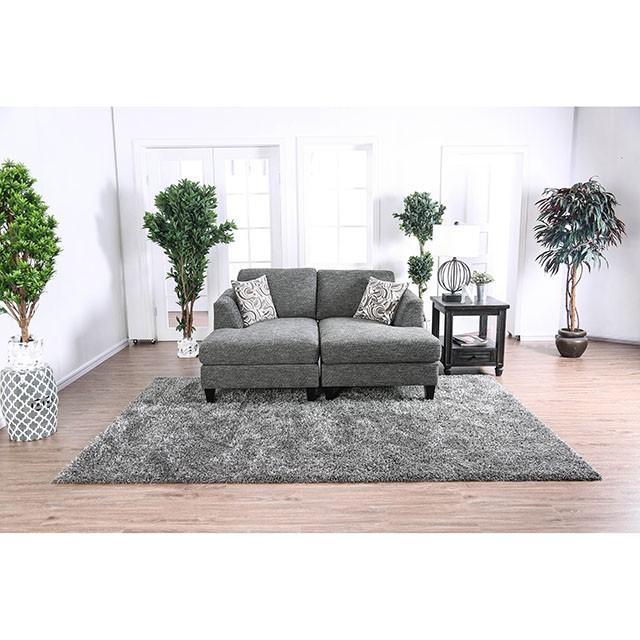 Lowry Gray Sectional w/ Ottoman Sectional FOA East