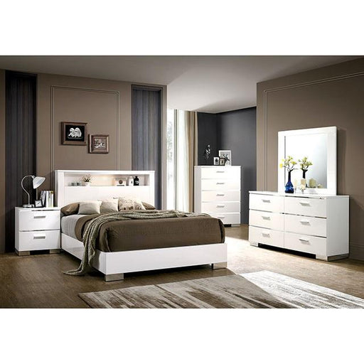 Malte White Cal. King Bed Bed FOA East