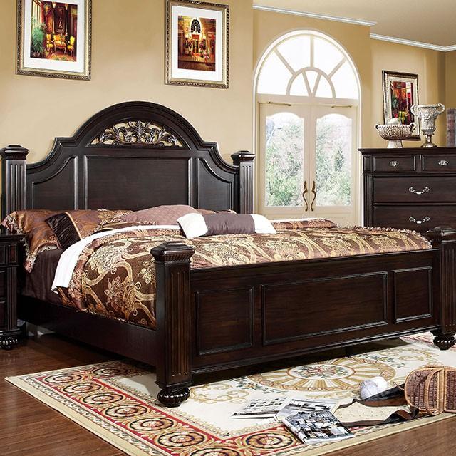 Syracuse Dark Walnut Queen Bed Bed FOA East