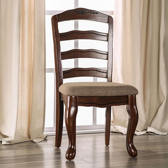 Townsville Dark Walnut/Tan Side Chair (2/CTN) Dining Chair FOA East