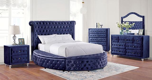 SANSOM Queen Bed, Blue Bed FOA East