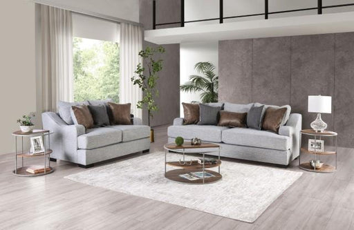 SKYLINE Sofa, Light Gray/Brown Sofa FOA East