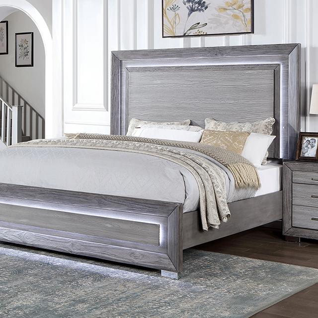 RAIDEN E.King Bed, Gray Bed FOA East