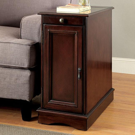 LILITH I Cherry Side Table w/ USB End Table FOA East