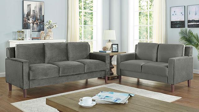 BRANDI Loveseat, Gray Loveseat FOA East