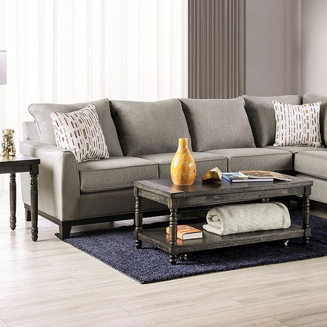 LANTWIT Sectional, Light Gray Sectional FOA East