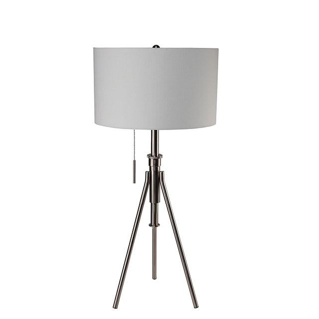 Zaya Brushed Steel Table Lamp Table Lamp FOA East