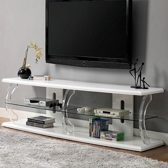 Ernst White/Clear 72" TV Stand TV Stand FOA East