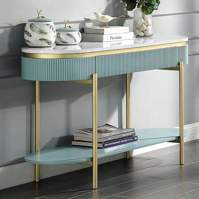 KOBLENZ Sofa Table, Light Teal Sofa FOA East