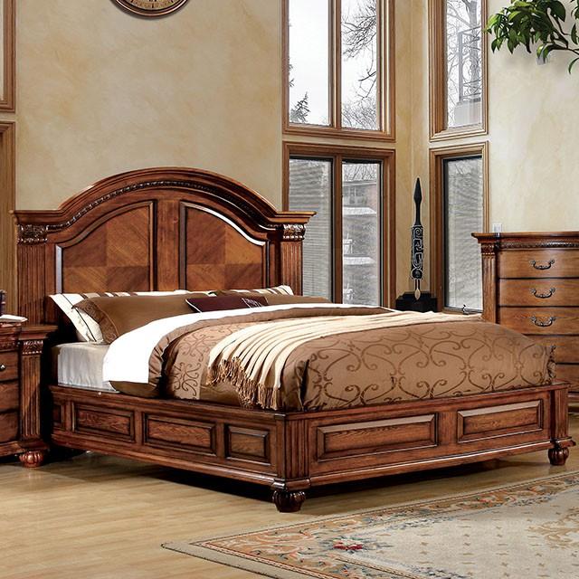 Bellagrand Antique Tobacco Oak E.King Bed Bed FOA East