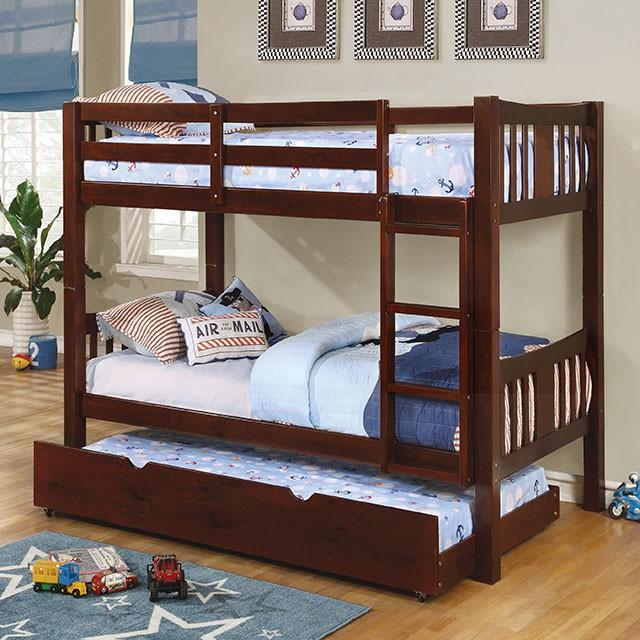 CAMERON Dark Walnut Twin/Twin Bunk Bed Bunk Bed FOA East