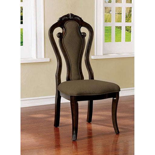 Rosalina Walnut/Beige Side Chair (2/CTN) Dining Chair FOA East