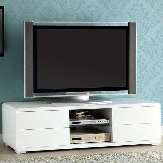 Cerro White 59" TV Console, White TV Stand FOA East