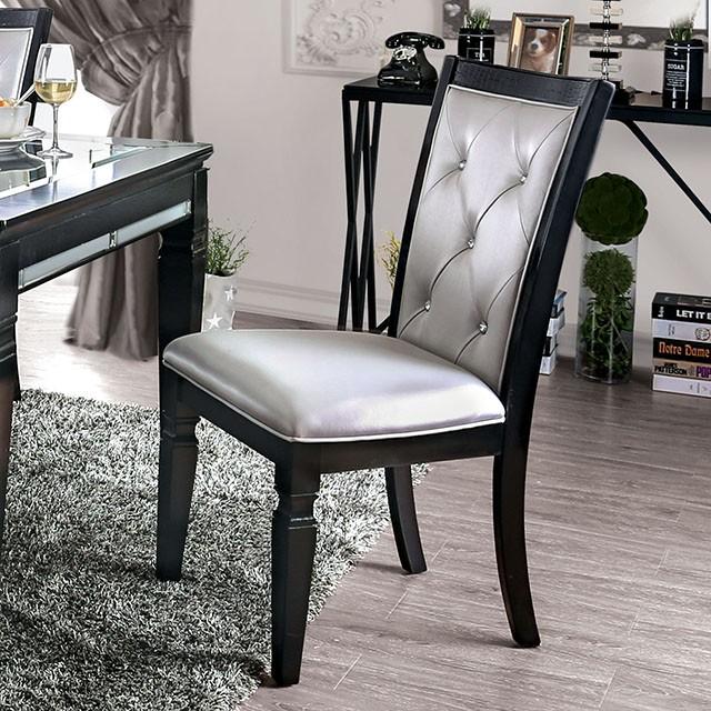 Alena Black/Silver Side Chair (2/CTN) Dining Chair FOA East