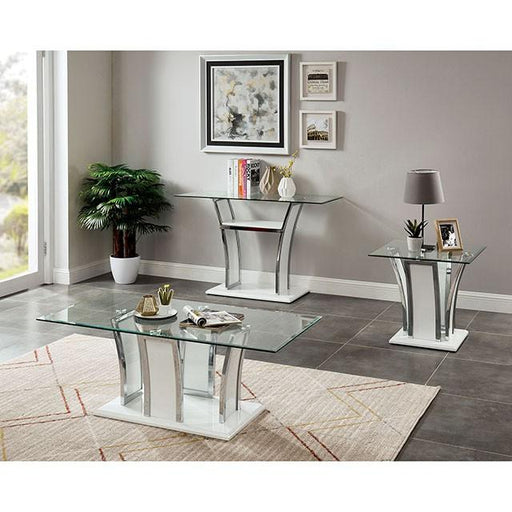 Staten Glossy White/Chrome Coffee Table Coffee Table FOA East