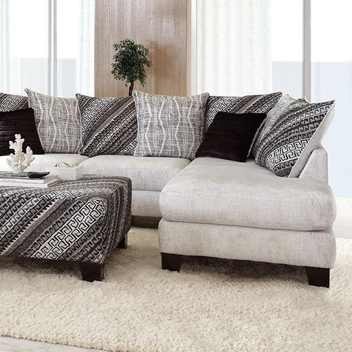 EIMEAR Sectional, Off-white/Black Sectional FOA East