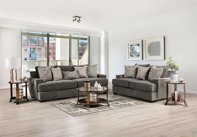 HOLBORN Loveseat, Gray Loveseat FOA East