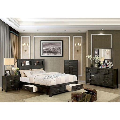 KARLA E.King Bed, Gray Bed FOA East