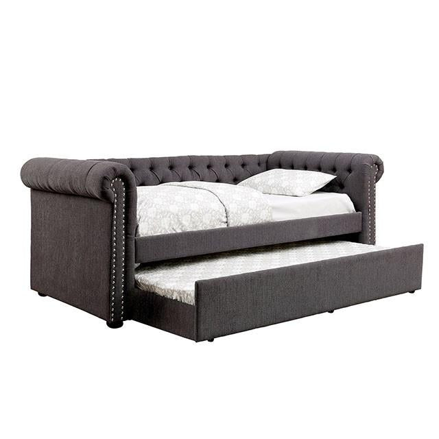 LEANNA Gray Daybed w/ Trundle, Gray Daybed w/ Trundle FOA East