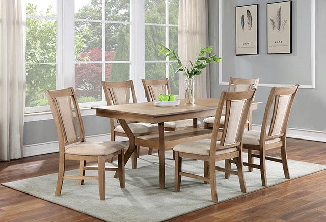 UPMINSTER Side Chair (2/CTN), Natural Tone/Beige Dining Chair FOA East