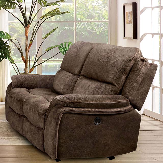 HENRICUS Loveseat, Dark Brown Loveseat FOA East