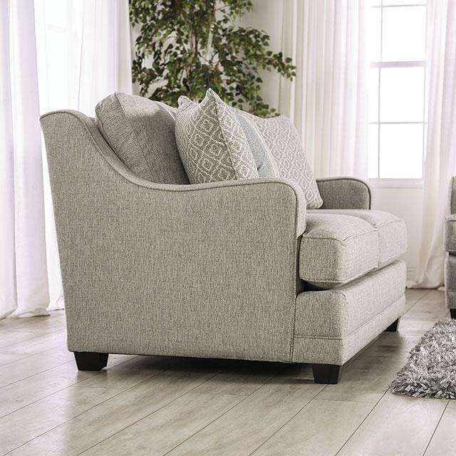 STEPHNEY Loveseat, Gray/Gold Loveseat FOA East