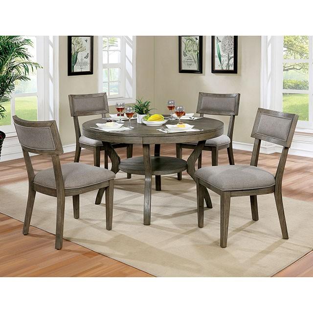 Leeds Gray Round Dining Table Dining Table FOA East