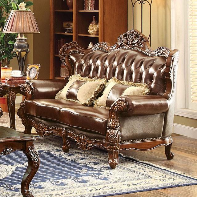 Jericho Brown/Dark Oak Love Seat Loveseat FOA East