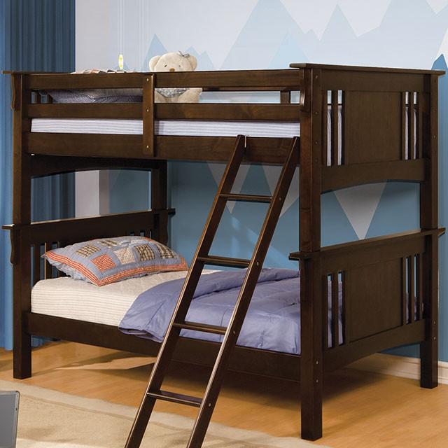 Spring Creek Dark Walnut Twin/Twin Bunk Bed Bunk Bed FOA East