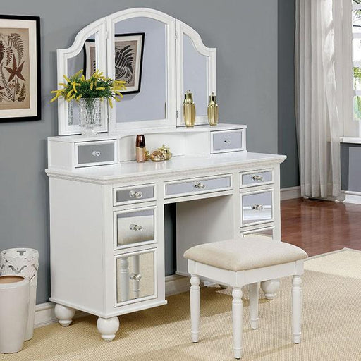 TRACY White Vanity w/ Stool Vanity FOA East