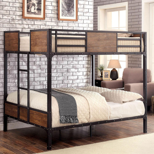 CLAPTON Black Full/Full Bunk Bed Bunk Bed FOA East